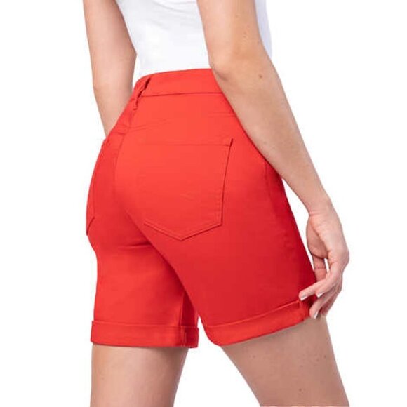 NEW Parasuco Knit Denim Shorts | Red - Picture 5 of 6